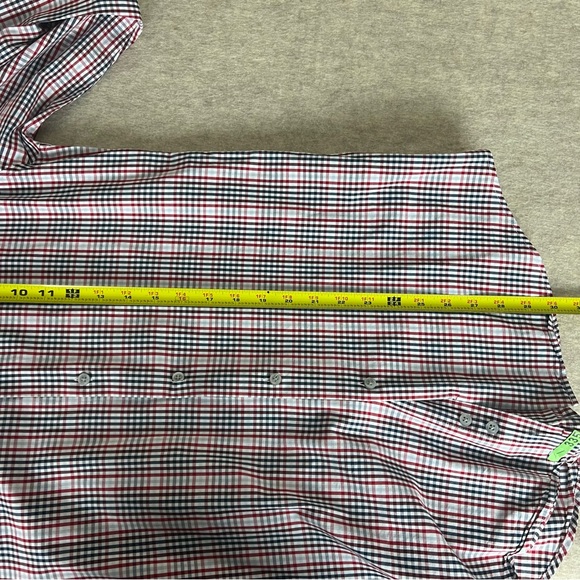 Alfani Men's Slim Fit Stretch Plaid Button Down Shirt - Red, Blk, Wh - Size - Sm - Picture 14 of 16